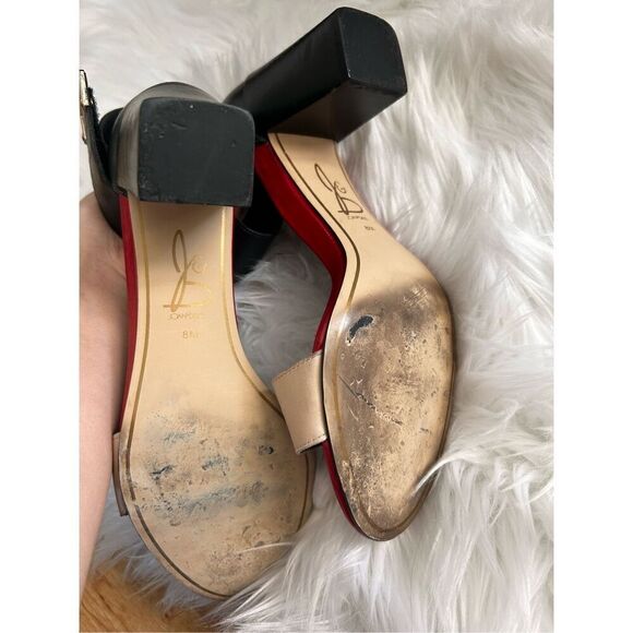 Joan and David black red and tan shoes size 8 platform heel - Picture 5 of 6